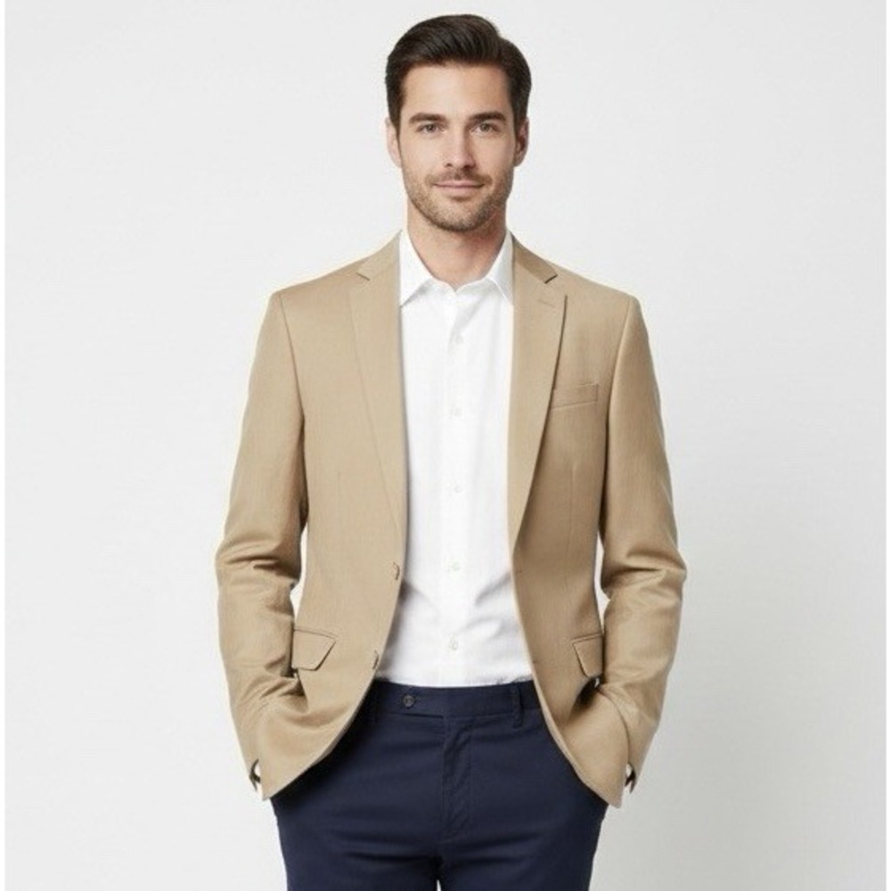 J Ferrar Men's 40S Slim Fit Blazer Brown Wedding Formal Party Holiday‎ NEW